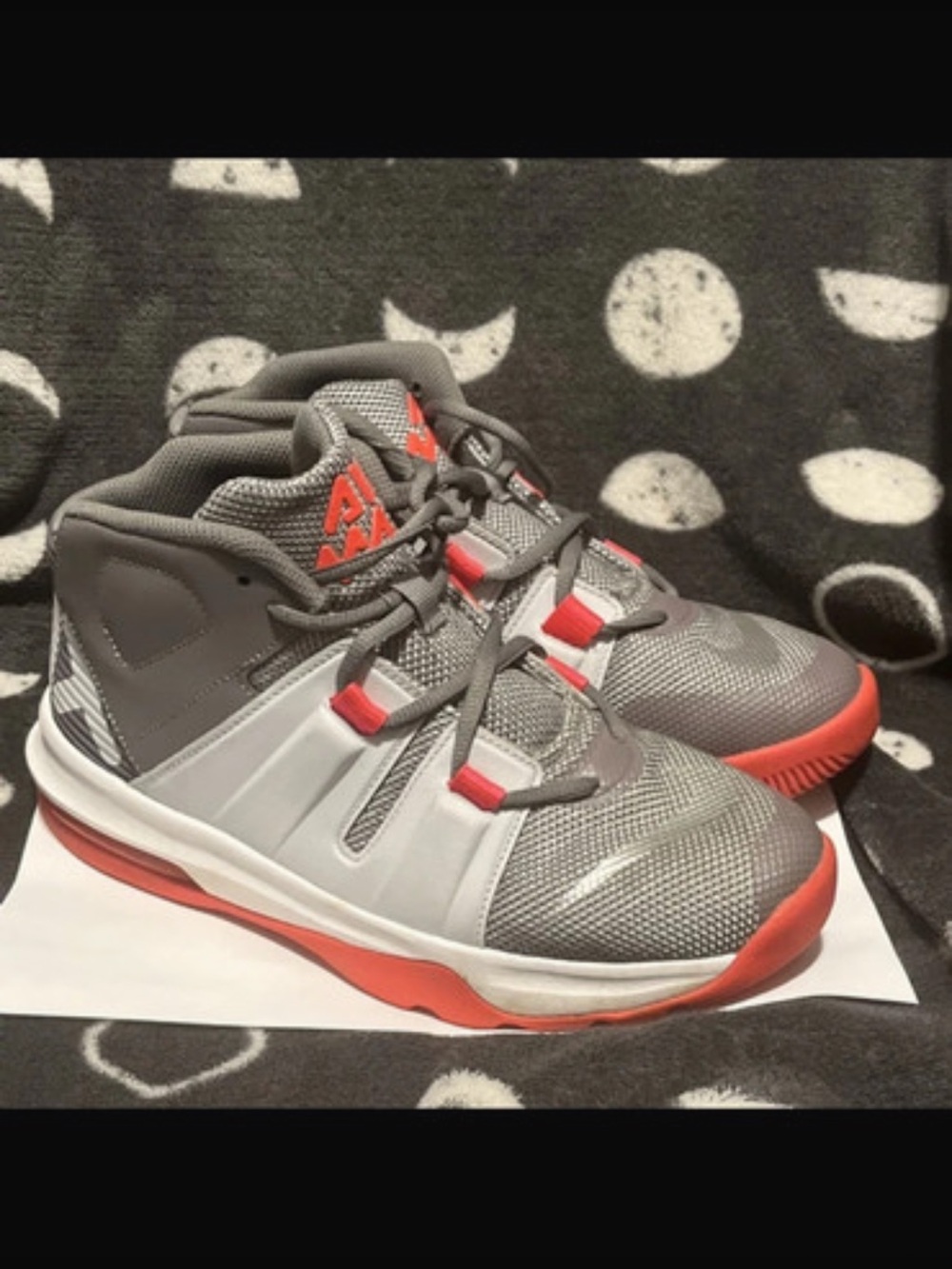 Nike Kids Gray and Red High-Top Sneakers